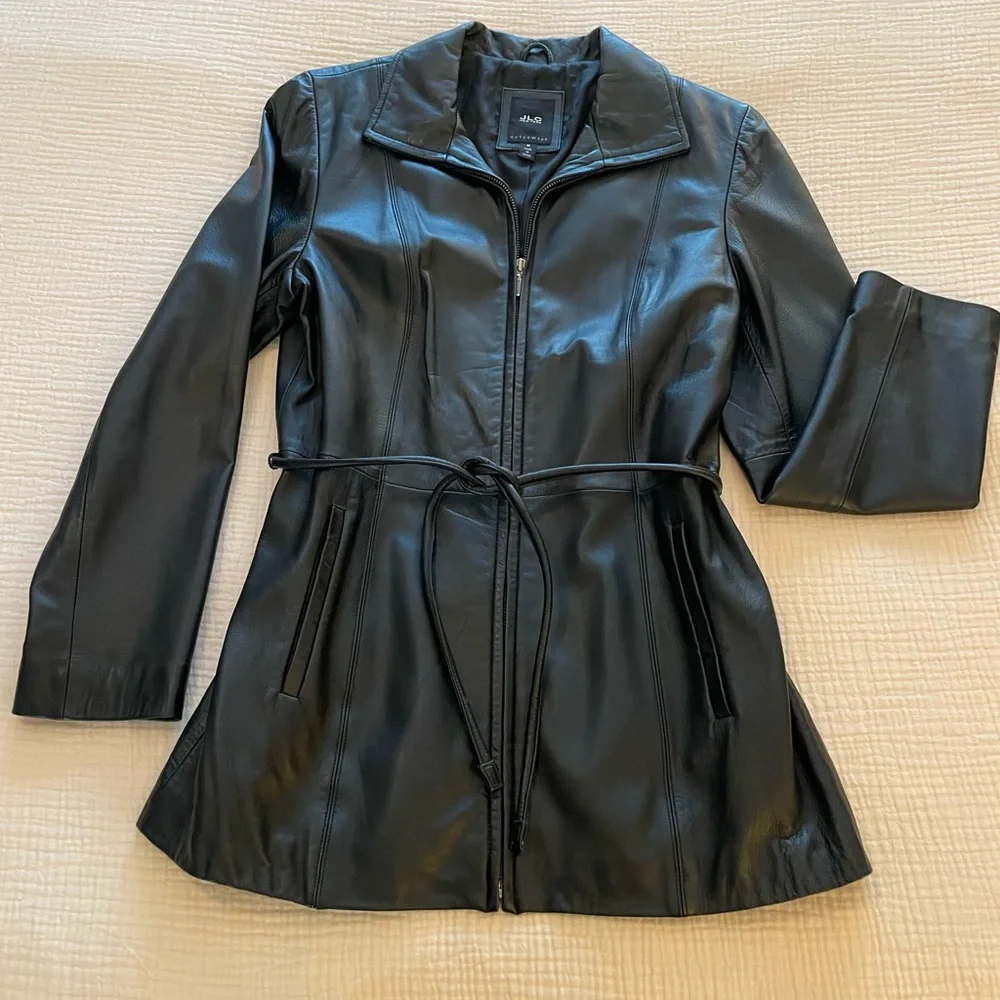 Vintage Black Leather Jacket - Picture 1 of 11